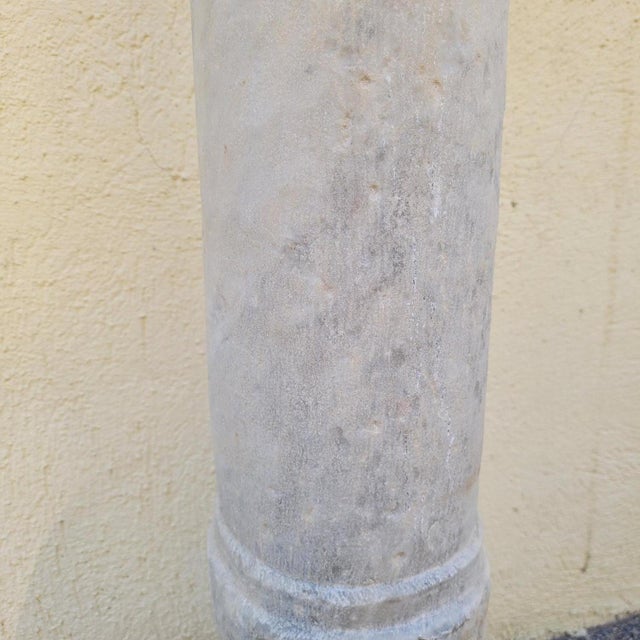 Column in Sculpted White Marble For Sale - Image 18 of 18