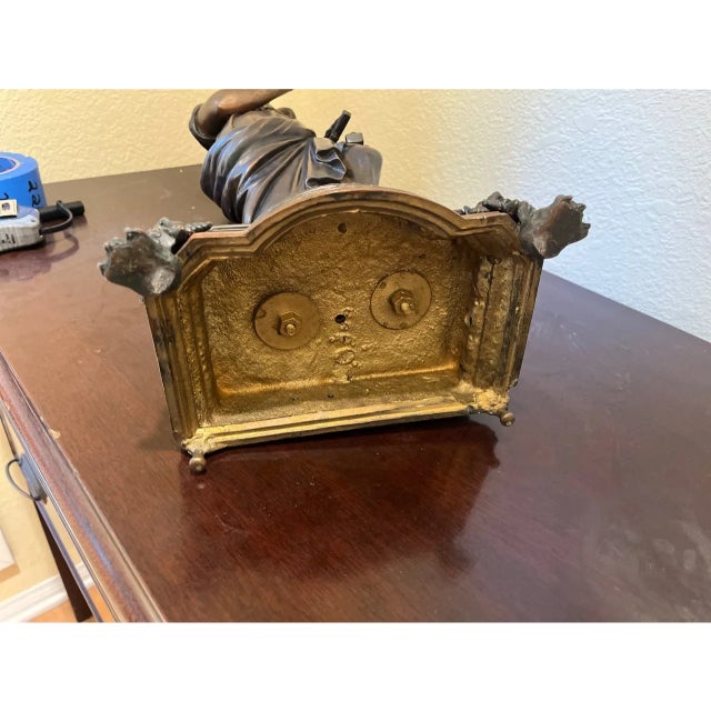 Mid 20th Century Mid 20th Century Large Neoclassical Allegorical Figure With Tragedy Mask, Bronze-Finished Spelter Sculpture For Sale - Image 5 of 18