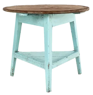 Large Welsh Cricket Table in Blue Paint