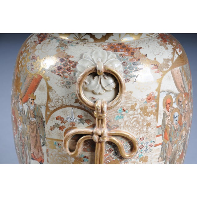 Antique Meiji Japanese Satsuma Vase, 1890 For Sale - Image 13 of 18