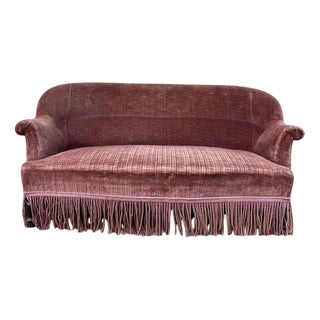 Napoleon III Toad Sofa in Pink Velvet For Sale