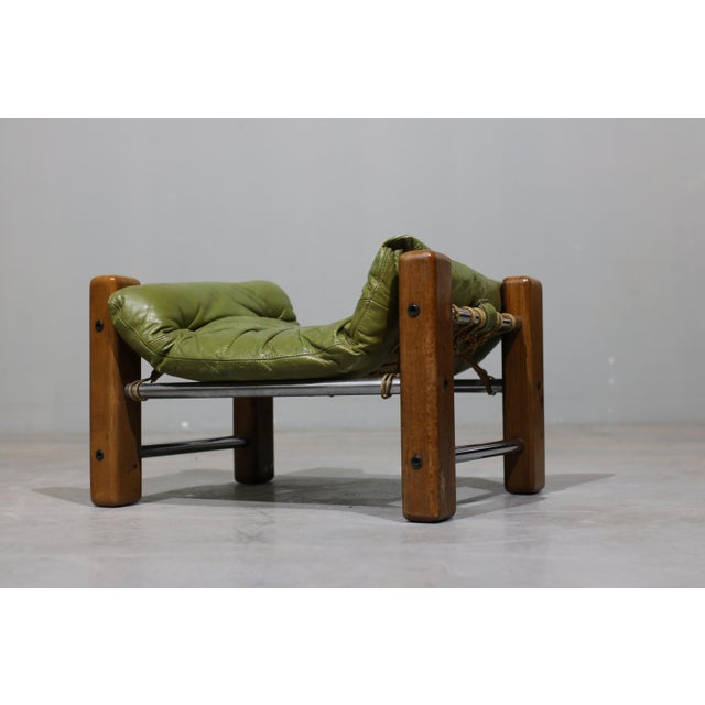 Mid-Century Modern Set of Leather Chair and Ottoman by Jean Gillon, 1970s For Sale - Image 3 of 13