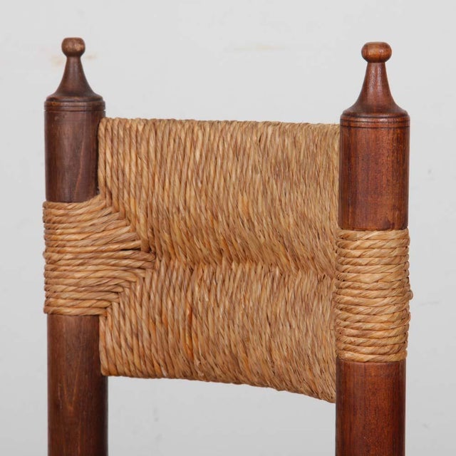 Wood French Straw-Seated Chairs, 1940s, Set of 6 For Sale - Image 7 of 10