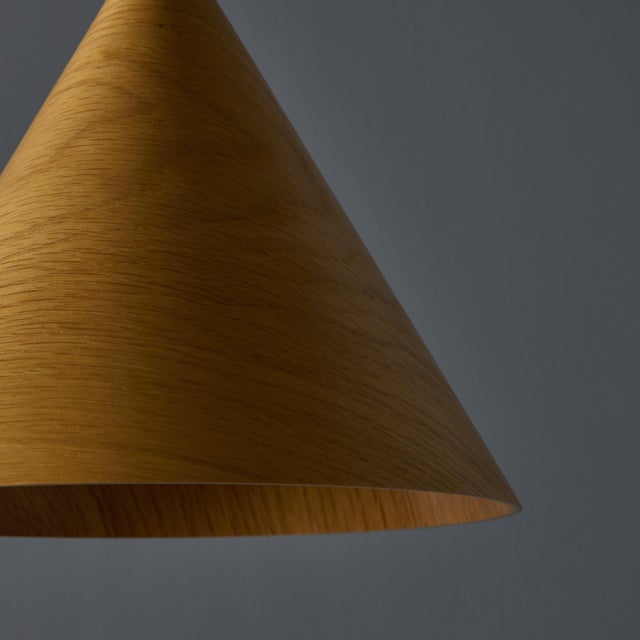 Mid-Century Modern 1970s Conical Wooden Pendant Lamp Attributed to Hans Agne Jakobsson For Sale - Image 3 of 15