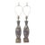 Marbro Gray and Pink Ceramic Lamps-A Pair For Sale