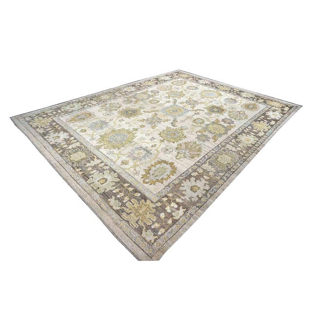 Brown 21st Century Turkish Oushak 10X14 Ash Brown, Buff & Khaki Handmade Area Rug #1144080 For Sale - Image 8 of 16