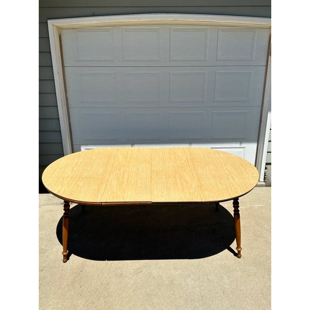 Ethan Allen by Baumritter Solid Maple Dining Set | 8 Chairs | Original Hand-Fitted Leaves & Pads For Sale - Image 6 of 12
