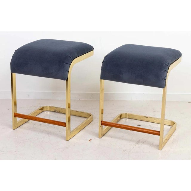 Mid-Century Modern Pair of Vintage Milo Baughman for Design Institute of America Stools For Sale - Image 3 of 11