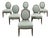 Set of Six Barbara Barry for Baker Oval X-Back Dining Chairs For Sale