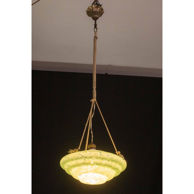 Art Decò Green Murano Glass Pendant, 1950 For Sale - Image 4 of 12