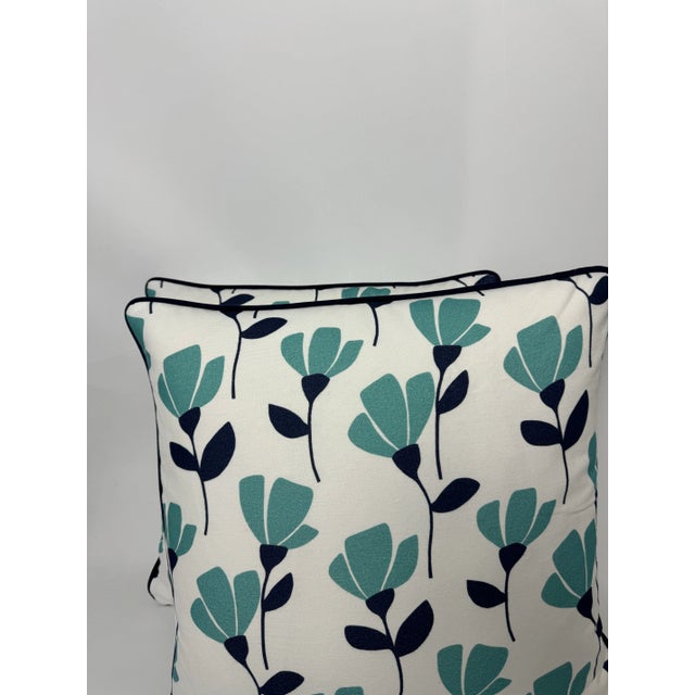 Belle Maison Penny in Aqua Pillows - Pair For Sale - Image 4 of 12