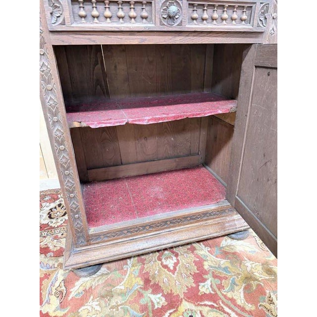 Gold Breton Wardrobe in Carved Oak For Sale - Image 8 of 9