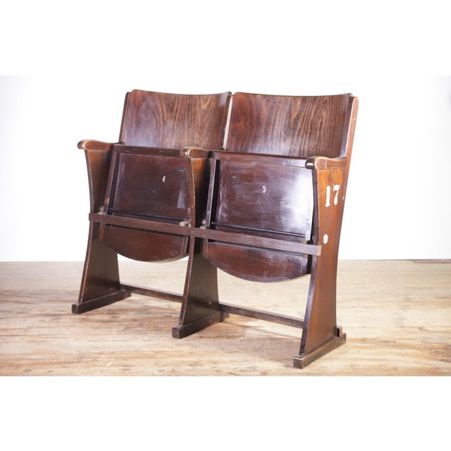 Wood Vintage Cinema Bench from Ton, 1960s For Sale - Image 7 of 10