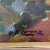 Brown Mid Century Modernist Hillside Village Oil Painting by y.b. Lorenz For Sale - Image 8 of 18