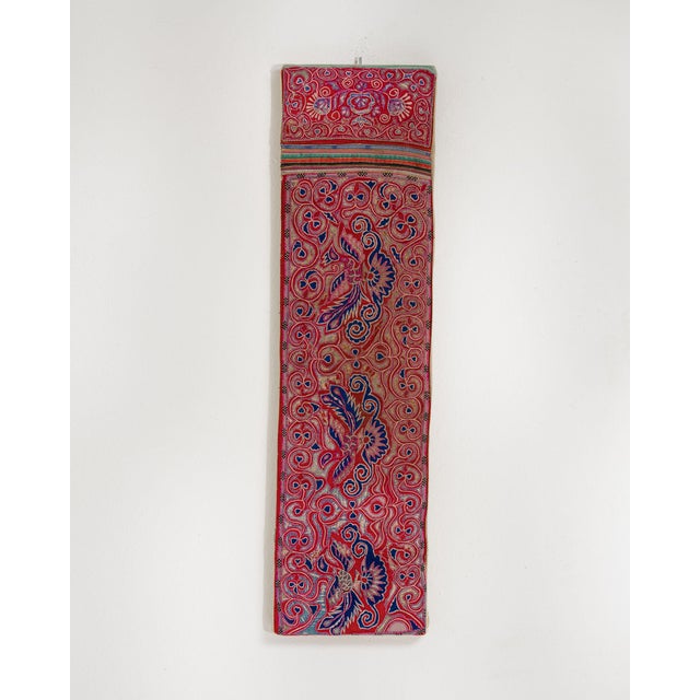 Early 20th Century China Rose Textile Wall Hanging For Sale - Image 11 of 15
