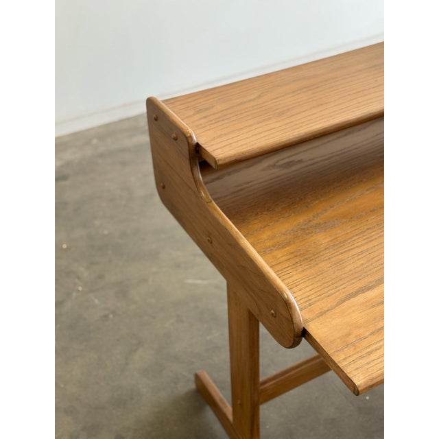 Brown 1990s Post Modern Desk in Oak For Sale - Image 8 of 11