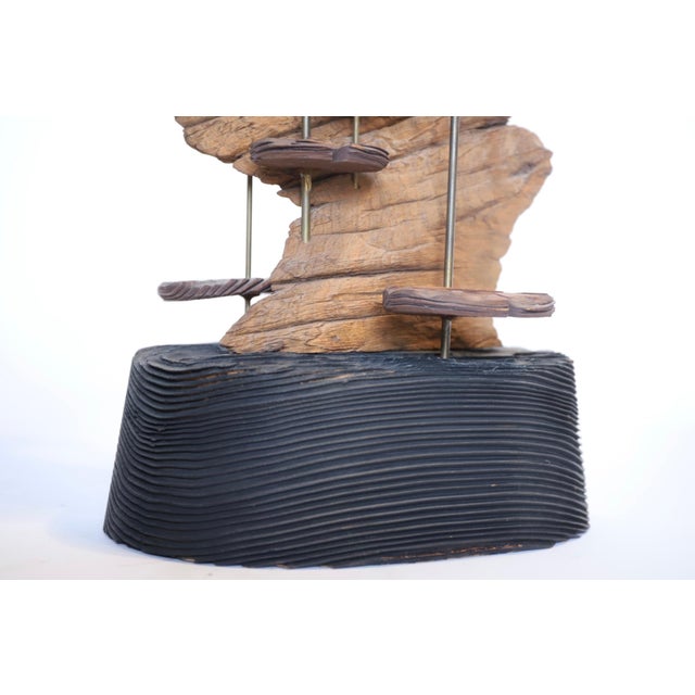 Wood Midcentury Cat Tail and Driftwood Witco Style Sculpture For Sale - Image 7 of 14