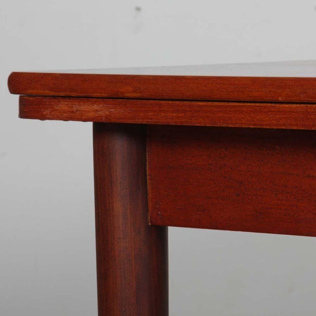 Brown Rectangular Extendable Teak Dining Table, 1970s For Sale - Image 8 of 9