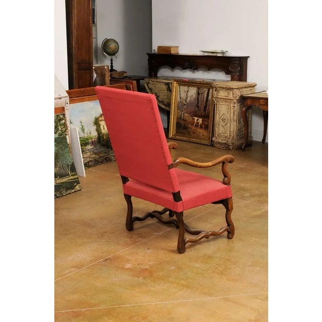 Wood 19th Century French Louis XIII Style Walnut Fauteuil with Os de Mouton Base For Sale - Image 7 of 12