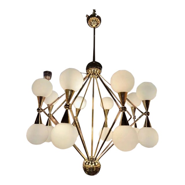 Italian Murano Atom Chandelier For Sale