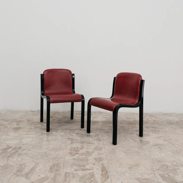 Black Vintage Mito Chairs by Carlo Bartoli for Tisettanta, 1970s, Set of 2 For Sale - Image 8 of 14