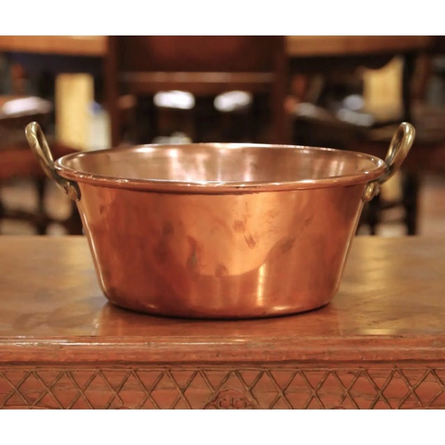 French Early 20th Century French Copper and Brass Jelly Boiling Bowl From Normandy For Sale - Image 3 of 8