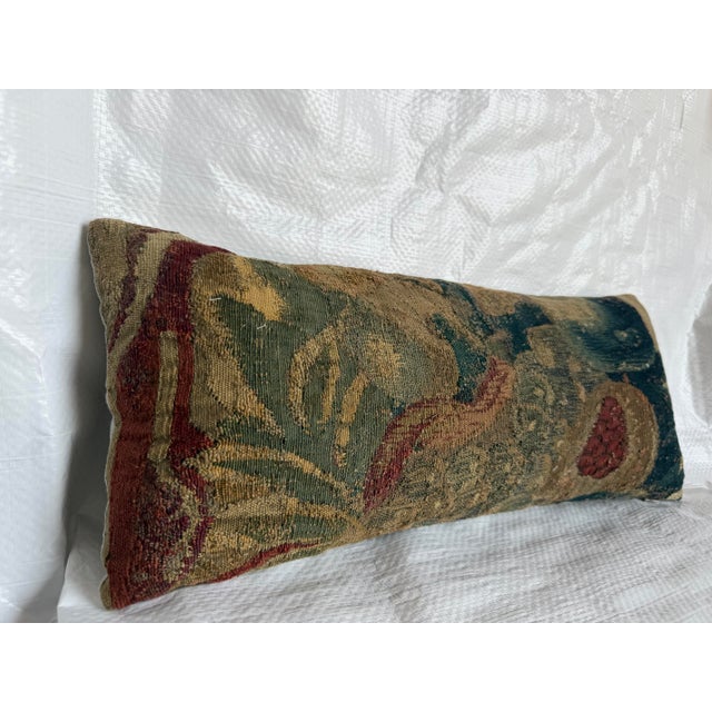 17th Century Flemish Verdure Fruit Lumbar Pillow For Sale - Image 4 of 7