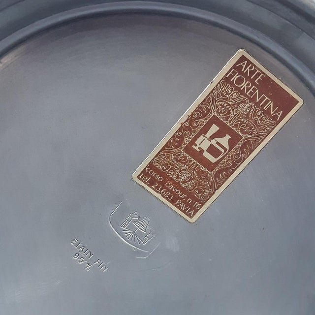 Gray Florentine Medieval Style Pewter Beer Mug, 1950s For Sale - Image 8 of 11