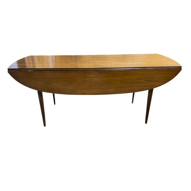 Width: 72 inches Height: 30 inches Depth: 24 inches (leaves dropped) 46 inches (leaves up) Stunning and hard-to-find Mid...