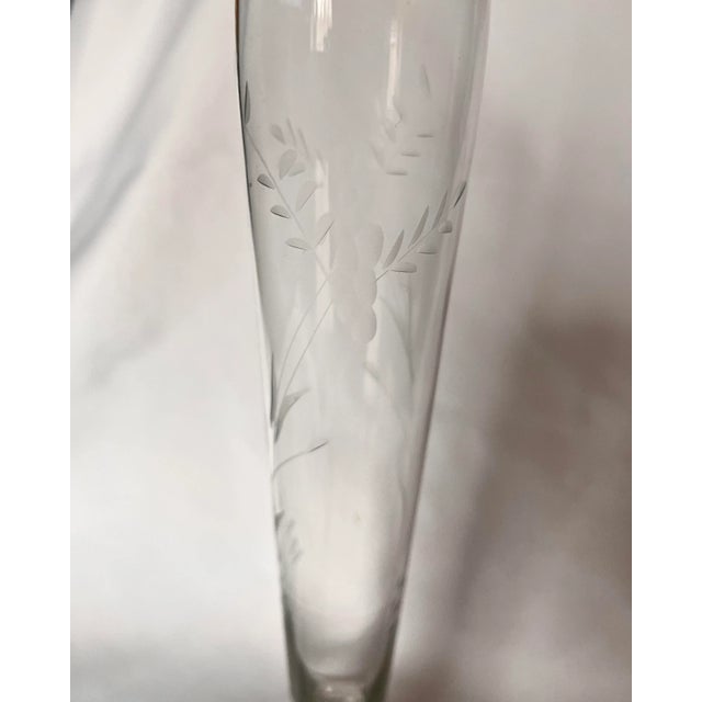 Mid 20th Century Etched Glass & Weighted Sterling Silver Bud Vase For Sale - Image 4 of 8