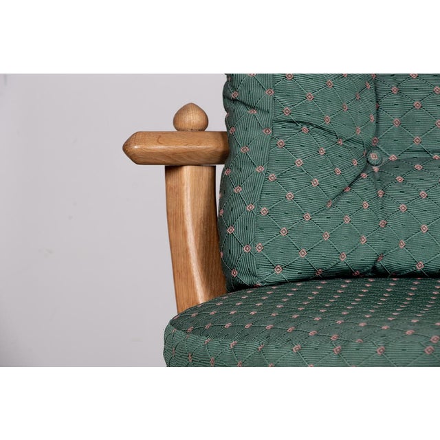 Large French Lounge Chair in Oak by Guillerme et Chambron for Votre Maison, 1960s For Sale - Image 13 of 18