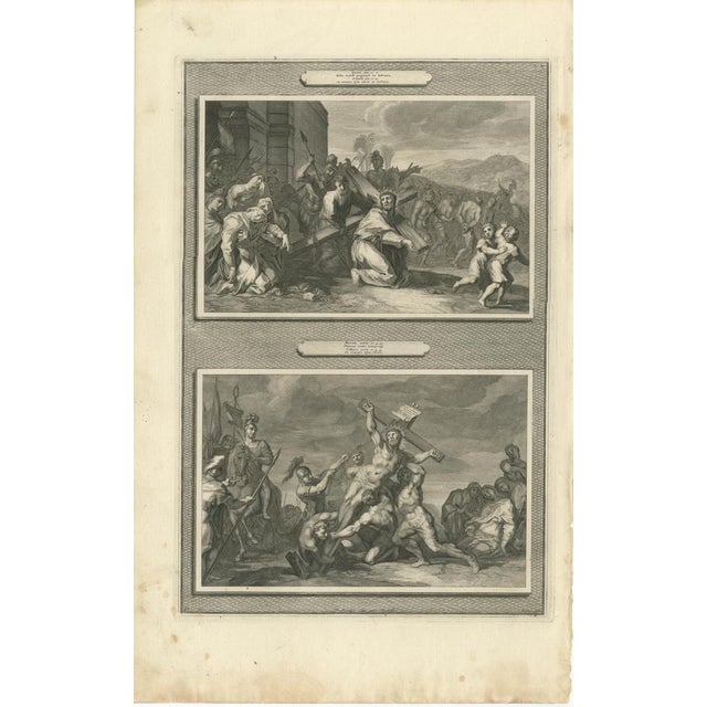 Copper Pieter Mortier, The Passion of Christ, 1700, Paper, Set of 6 For Sale - Image 8 of 9