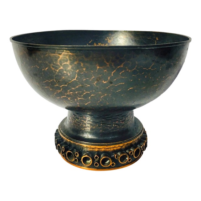 Mid-Century Patinated Copper Bowl, 1970s For Sale