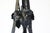 Antique French Art Deco Geometric Wrought Iron and Frosted Glass Chandelier, 1930 For Sale - Image 12 of 15