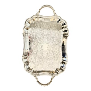 Vintage Silver Plated Holiday Serving Tray Viking Plate Canada For Sale