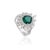 VR Jewels Luxury 2.24Ct Natural Emerald & 1.91Ct Diamond Halo Cocktail Ring Size 5.5 in 18k Gold For Sale - Image 4 of 16