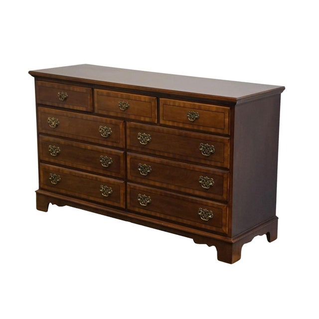 Stanley Furniture Late 20th Century Stanley Furniture Stoneleigh Mahogany Collection Traditional Style 58" Double Dresser For Sale - Image 4 of 14