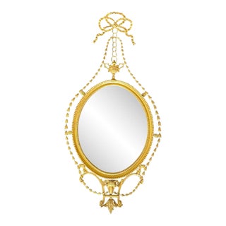 Antique English Adams Style Giltwood Wall Mirror For Sale