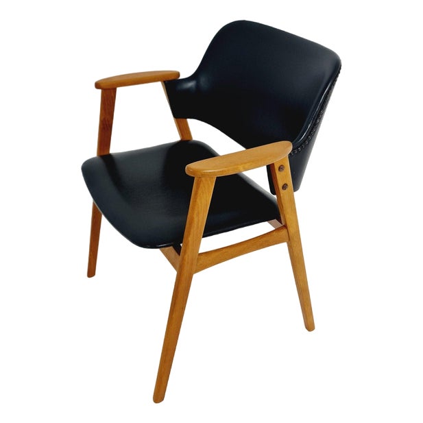 Mid-Century Danish Teak and Leather Armchair by Erik Kirkegaard for Glostrup, 1960s For Sale