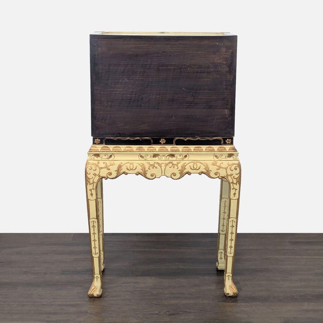 Wood Vintage Chinoiserie Lacquered Jewelry Chest For Sale - Image 7 of 11