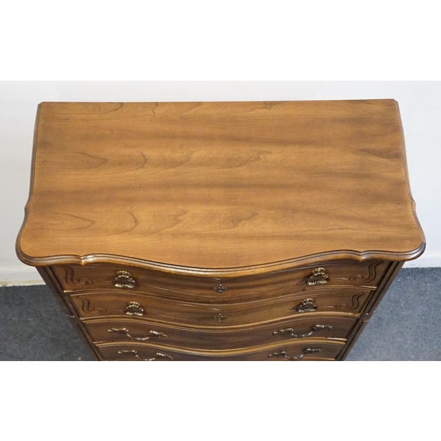 Wood Bassett Furniture Cherry Country French Provincial 38" Chest of Drawers 190-5-A371 For Sale - Image 7 of 11