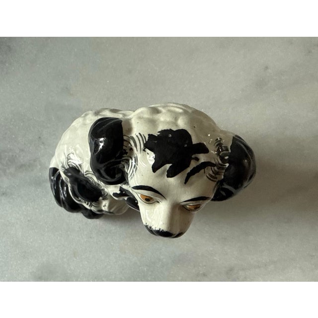 Antique Staffordshire Style Ceramic Spaniel Figurine For Sale - Image 9 of 12