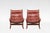 Vintage Siesta High Back Chairs in Cognac Leather and Plywood by Ingmar Relling for Westnofa, 1960s, Set of 2 For Sale - Image 3 of 6