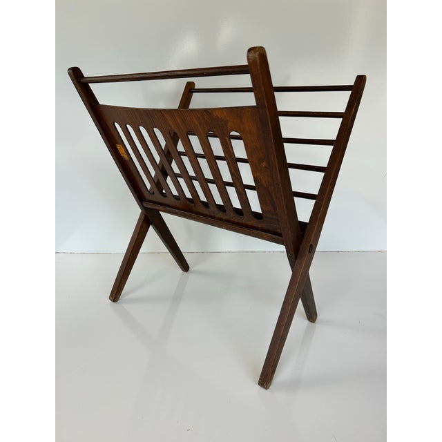 Vintage Retro Rosewood Mid Century Modern Magazine Rack, 1950s For Sale - Image 4 of 8