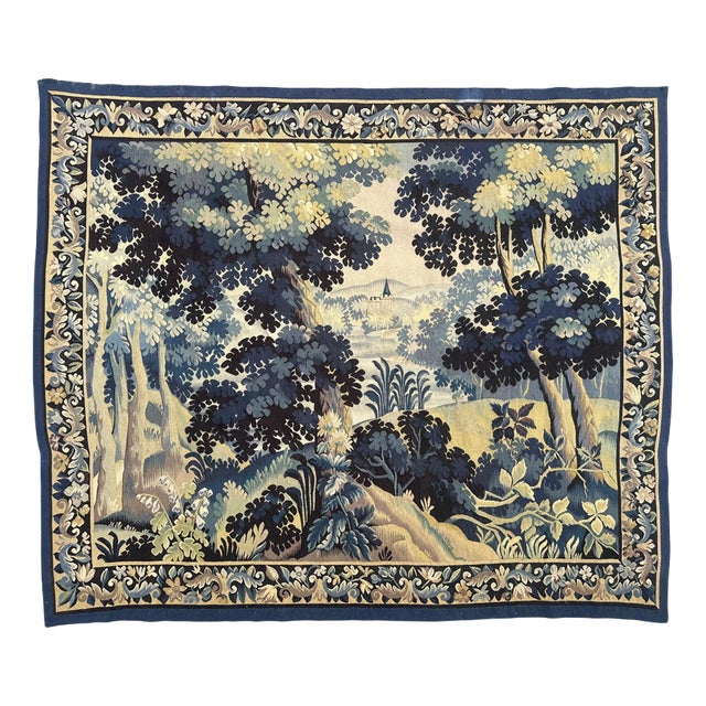 Vintage French Aubusson Tapestry in Silk and Wool, 1930s For Sale