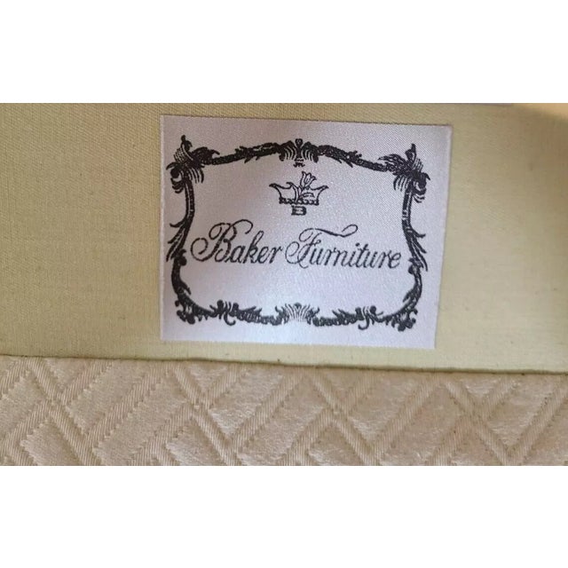 Cream Late 20th Century Baker Furniture Sofa Upholstered in Designer Cream Fabric High End With Pillows For Sale - Image 8 of 8