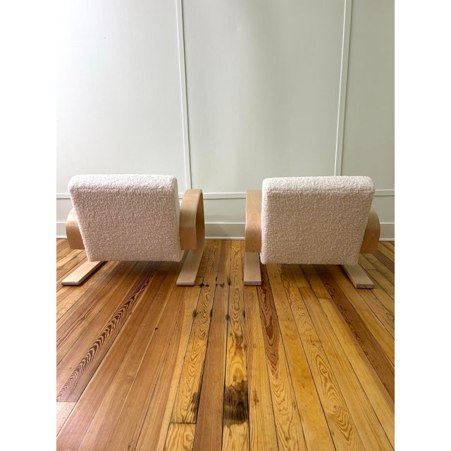 Artek Artek Aalto 400 “Tank” Chair - Set of 2, Newly Upholstered & Refinished For Sale - Image 4 of 7