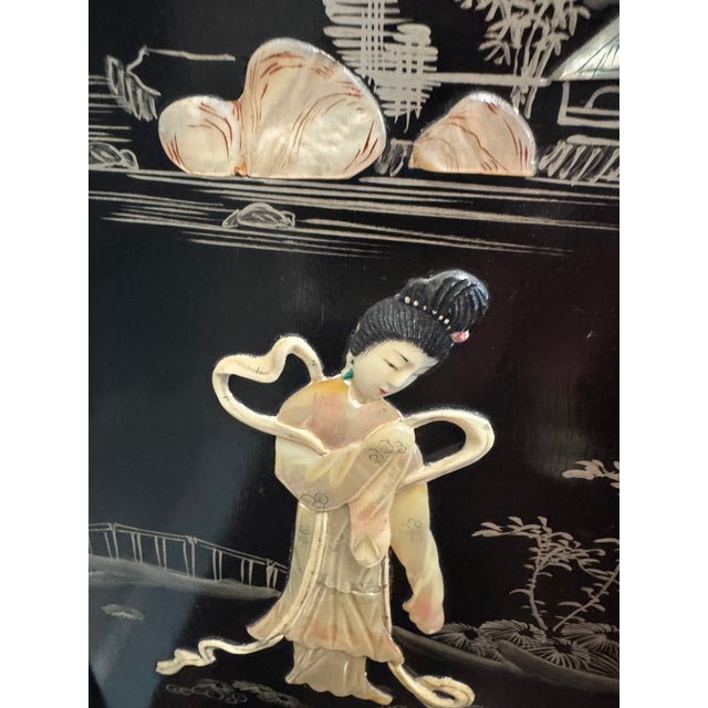 Vintage Chinoiserie and Mother of Pearl Inlaid Chest For Sale - Image 4 of 8