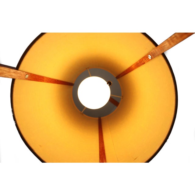 Tan Vintage Mid-Century Modern Scandinavian Teak Hanging Lamp For Sale - Image 8 of 15