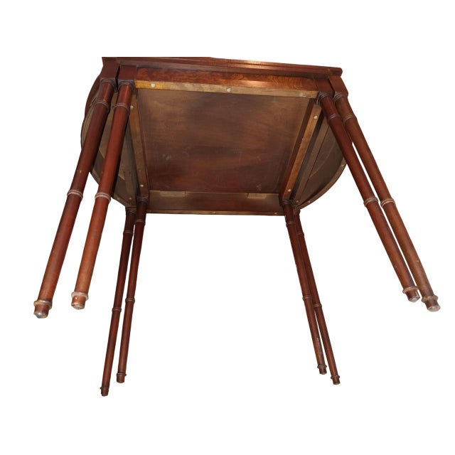 Traditional Maximize Your Living Space Without Sacrificing Classic Elegance With This Versatile Antique Sheraton-Style Mahogany Nesting Extension Table. For Sale - Image 3 of 12